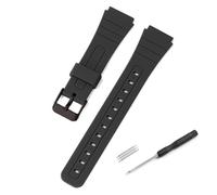 for CASIO F91W W-800H Silicone Watch Strap 18mm Soft Watchband for W800H for SGW400 F91W F84 F105/108 A158/168 AE1200/1300 Wristband,Black,Black,18mm