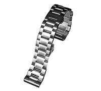 -For Casio PRG-600YB/PRG-650/PRW-6600 GA2000 Men solid metal stainless steel watch strap accessories 24mmBlack silver Watch Band (24mm,3101 silver)