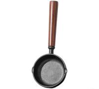 For Cast Iron Oil Pot with Pouring Spout and Walnut Wood Handle - Double Spout for Precise Oil Dispensing, Ideal for Roasting and Frying on the Gas Stove, Dishwasher Safe, Heavy Duty Cookware for