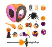 for Cats - Cat Stick Toy, Squeaky Toy for Cats, Interactive Cat Toy, Cat Tunnel Toy Set, Foldable Square Channel Kitten Starter for Pets