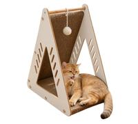 For Cats - Interactive Corrugated Cardboard Toy | Cat Scratching Board with Plush Ball | Kitten Indoor Boredom Play Training Couch Floor Carpet Furniture Protection