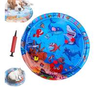 for Cats, Interactive Pet Water Bed, Cat Play Pool with Fish, Thickened Anti-Scratch Water Mat for Indoor Cat Dog (Large Round Model C)