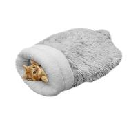 for Cats - Soft Foldable Semi-Closed Plush Cave - Warm Kitten Kennel 23.6x11.8 Inch | Heat Retention for Indoor and Outdoor, Living Room, Balcony, Autumn Winter
