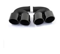 For Cayenne For 958 2011 2012 2013 2014 Quad Car Exhaust Tip 304 Stainless Steel Muffler Nozzle Tail Pipe System Exhaust Tips Muffler(Black a Short)