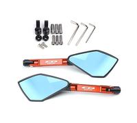 For CB650R CB650 R Universal Motorcycle Mirror CNC Side Rearview Blue Anti-glare Mirror Motorcycle Rearview Mirror(Orange Big-Mirror)