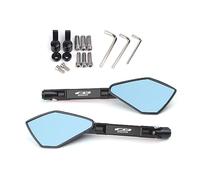 For CB650R CB650 R Universal Motorcycle Mirror CNC Side Rearview Blue Anti-glare Mirror Motorcycle Rearview Mirror(Black)