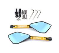 For CB650R CB650 R Universal Motorcycle Mirror CNC Side Rearview Blue Anti-glare Mirror Motorcycle Rearview Mirror(Gold Big-Mirror)