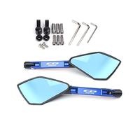 For CB650R CB650 R Universal Motorcycle Mirror CNC Side Rearview Blue Anti-glare Mirror Motorcycle Rearview Mirror(Blue Big-Mirror)