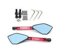 For CB650R CB650 R Universal Motorcycle Mirror CNC Side Rearview Blue Anti-glare Mirror Motorcycle Rearview Mirror(Red)