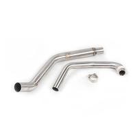 For CBF190F CB190R CB190X Motorcycle Exhaust Muffler Link Pipe 51mm Exhaust Headers Front Link Pipe Slip On(Silver)