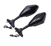 For CBR1000RR CBR250R CBR300R CBR600RR For GSXR600 GSXR750 Motorcycle Rearview Integrated Turn Signal Side Mirrors Handlebar Mirror(Gloss Black)