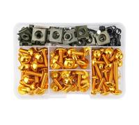 For CBR600RR CBR650R CBR500R CBR1000RR CBR650F CBR250RR 177PCS Motorcycle Body Work Screws Mounting Washers(Yellow)