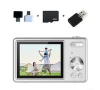 for ccd Digital Camera, 1080P with 96MP Sensor 16x Digital Zoom 2.4-Inch IPS Screen Autofocus Video Recording Compact for Vlogging Travel Photography 128GB(Silver 32G)