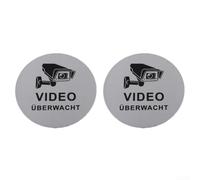 for cctv Notice Sign 10cm Brushed Aluminium 4 Holes for cctv(2PCS)