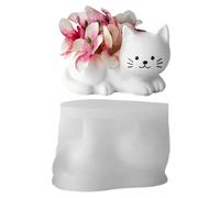 For Cement - 3D Animal Resin Mold, Silicone Shape for Cat Planter Pot, Flexible Casting Tool, DIY Craft Accessory | For Clay Pen Holder P