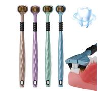for Cepillo Dental De Limpieza MultiáNgulo De Tres Cabezales, 3 Sided Toothbrush, Soft Bristle Toothbrush for Comprehensive Care of Teeth and Gums for Adults and Youth (4pcs)