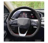 For Changan For UNIK For UNI-K For UNIT For UNI-T Suede Hand Sewing Car Steering Wheel Cover Protector Sleeve Steering Wheel Protective Cover(D type)