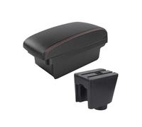 For Chevrolet For Aveo T200 T250 Special Car Armrest Box Center Console Double-layer Storage Interior Upgrade Modification Car Centre Console Armrest Box(A1 Black red NO USB)