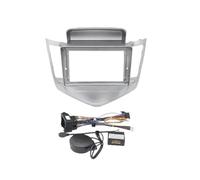 For Chevrolet For CRUZE 2009-2014 9 Inch 2Din Car DVD Frame Audio Fitting Adaptor Dash Trim Facia Panel Double Din Radio Player QAQMHVCVB(Silver Frame Full Se)