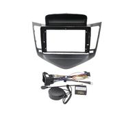 For Chevrolet For CRUZE 2009-2014 9 Inch 2Din Car DVD Frame Audio Fitting Adaptor Dash Trim Facia Panel Double Din Radio Player RESPUNEKBAH(Black Frame Full Set)