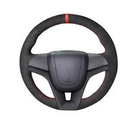 For Chevrolet For Cruze 2009-2014 For Aveo 2011-2014 For Orlando 2010-2015 Hand Sew Black Suede Red Marker Custom Car Steering Wheel Cover Car Steering Wheel Protective Cove(Yellow Thread)