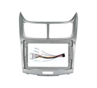 For Chevrolet For Sail 2004-2014 9 Inch Car Fascia Double Din DVD Frame Install Panel Dash Mount QAQMHVCVB(Silver- frame-cord)