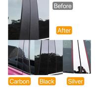 For Chevy For Equinox 2018 2019 2020 2021 2022 2023 Glossy Black Silvery Pillar Posts Window Door Trim Sticker Chrome Plated Car Door Seal(Carbon Fiber Look)