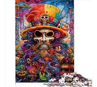 For children puzzle skull pirate captain puzzles for adults 1000 piece cardboard puzzles for children aged 12 and over puzzle size (26 x 38 cm)