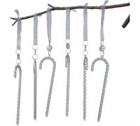 For Christmas Tree Decoration 1 set 6 pcs Acrylic Snowflake Pendants Transparent with Pearl and Waterdrop Accents Seasonal Holiday Ornament (H)