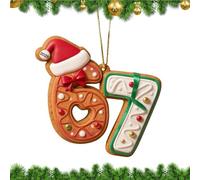 for Christmas Tree - Number 67 Hanging Design | Christmas 2D Acrylic Cute with Rope - for Indoor Tree Home Family Parties and Holiday Car Accessories