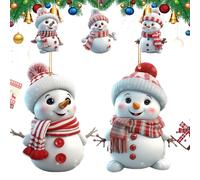 for Christmas Tree | Two-Dimensional Acrylic Christmas Snowman Decoration | 5 Pieces Double-Sided Adorable Hanging Figurines | Winter Indoor Decor