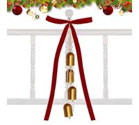 For Christmas Tree - with Rustic Cow Bells - Bow Ornaments with Bells, for Party Decoration, Home, Wall, Garland Fireplace, Living Room, Garden, Courtyard, Terrace, Wedding, Farm