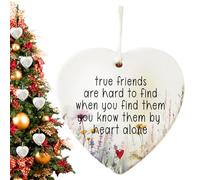 for Christmas Trees,Friendship for Christmas Trees - Acrylic Heart Shaped Pendant Friendship for Friends - Christmas for Friends, Sister, Him, Her.