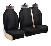 FOR CITROEN BERLINGO 1.6 HDi 2016 - Premium Luxury Van Seat Covers Single Drivers And Double Passengers Seat Covers - 2 + 1 - Black And Blue Piping