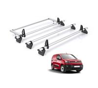Van Demon Rhino Kammbar Pro Roof Rack For Citroen Berlingo 2018+ [XL (L2) Wheelbase] x3 Aluminium Van Roof Bars and Rear Ladder Roller System (Free Loadstops Included)