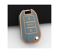 For Citroen C3 C4 For CACTUS C6 C8 Car Flip Key Case Cover Holder Fob Shell Accessories(Grey)