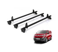 Rhino Roof Rack for Citroen Dispatch (2016+) 3x Aluminium Roof Bars [Only Fits XS Wheelbase Models] - Kammbar Black - JD3BA