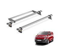 For Citroen Dispatch 2016+ Roof Rack Van Guard Ulti 2x Bars + Roller | Note: Only Suitable for 'M' Wheelbase Models with Twin Rear Doors, Steel Heavy-duty Van Roof Bars [SB333-2/VGR-09]