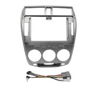 For City 2008-2014 Car Radio Android MP5 Player Installation Casing Frame 2Din Head Unit Fascia Stereo Dash Cover Trim Kit(Gray Frame Cord MT)
