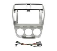 For City 2008-2014 Car Radio Android MP5 Player Installation Casing Frame 2Din Head Unit Fascia Stereo Dash Cover Trim Kit(Silver Frame Cord MT)