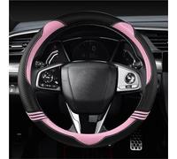 For Civic 10th 2016-2022 Carbon Fiber+Leather Car Steering Wheel Cover Car Accessories Steering Wheel Cover(PINK)