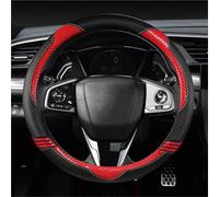 For Civic 10th 2016-2022 Carbon Fiber+Leather Car Steering Wheel Cover Car Accessories Steering Wheel Cover(Red)