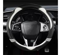 For Civic 10th 2016-2022 Carbon Fiber+Leather Car Steering Wheel Cover Car Accessories Steering Wheel Cover(WHITE)