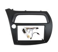 For Civic 2006-2011 Double Din Fascia Radio Dvd Stereo Cd Panel Dash Mounting Installation Trim Kit Face Frame Bezel With Wire Harne Car Radio Front Panel Frame(Left with cable)