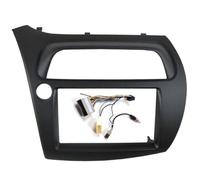 For Civic 2006-2011 Double Din Fascia Radio Dvd Stereo Cd Panel Dash Mounting Trim Face Frame Bezel With Wire Harne RESPUNEKBAH(Left with cable)