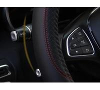 For Civic Car Steering Wheel Cover Leather Square Embossing Non-slip Size 36cm Car Steering Wheel Shell(Yhhsefxpt)