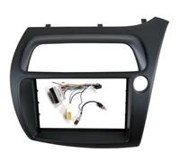 For Civic Double Din Fascia Radio Dvd Stereo Cd Panel Dash Mounting Installation Trim Kit Face Frame Bezel With Wire Harne(Frame and cable,RHD)