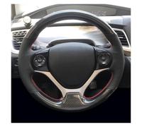 For Civic For Civic 9 2012 2013 2014 2015 Car Steering Wheel Covers | DIY hand-stitched leather to protect your steering wheel from wear and tear.(Black thread)