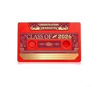 For Class Of 2026 Focused Voice Recordable Keepsake With Retro Cassette Shape And Full 300 Second Message Support(Red)