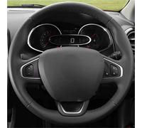 For Clio 4 For Kaptur For Captur 2016-2019 Car Steering Wheel Cover DIY Black Genuine Leather Car Steering Wheel Covers Steering Cover(Black Thread)